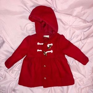Infant Girl Red Peacoat